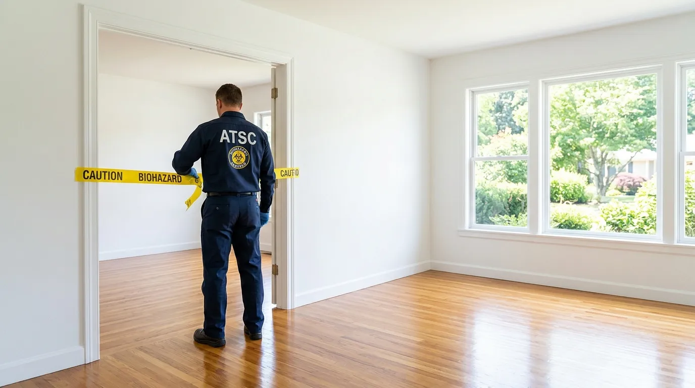 Certified biohazard cleanup crew performing Decomposition Cleanup in Battle Creek